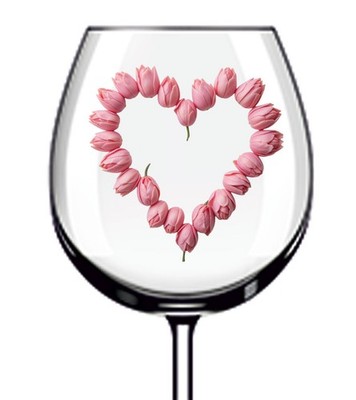 12x Herzform Blume Vinyl Aufkleber Abziehbild Becher Weinglas Flasche Laptop Van