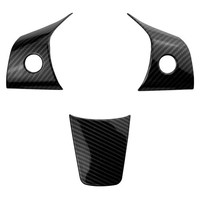 3Pcs Auto Lenkrad KnöPfe Panel Abdeckung Rand FüR Tesla Modell 3 Y Holz Brown