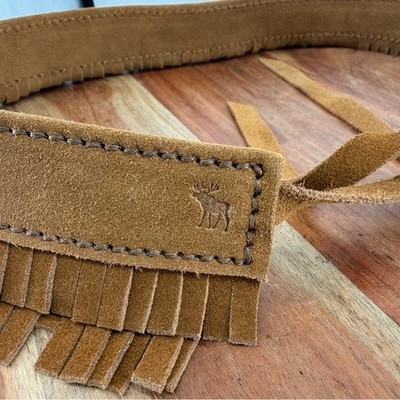 Abercrombie & Fitch tan suede fringe wrap belt cinch the  display picture 1