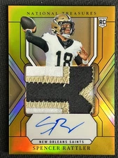 2024 National Treasures RPA Holo Gold Spencer Rattler RC Rookie Patch Auto 08/10