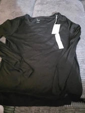 Target A New Day Black Ribbed Long Sleeve Shirt Size Xl NWT Women's