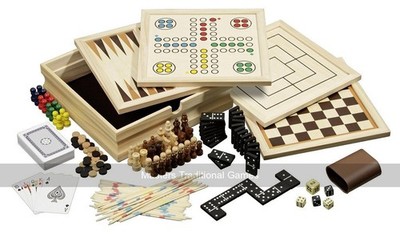 Philos Spielkompendium aus Holz - 23 cm (8 Spiele) (UNVOLLKOMMEN)
