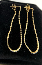 14k Gold Dangle-Drop Chain Earrings, 38mm drop , 0.8g, FREEgfBx 5valu