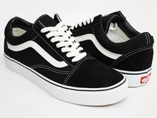 VANS OLD SKOOL BLACK/WHITE LOW SUEDE CANVAS UNISEX SHOES NEW