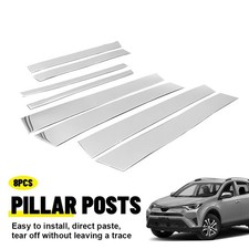 8x Stainless Steel For 2013 14 15-2018 Toyota Rav4 Chrome Pillar Post Trims Exv 8x Stainless Steel For 2013 14 15-2018 Toyota Rav4 Chrome Pillar Post Trims Exv