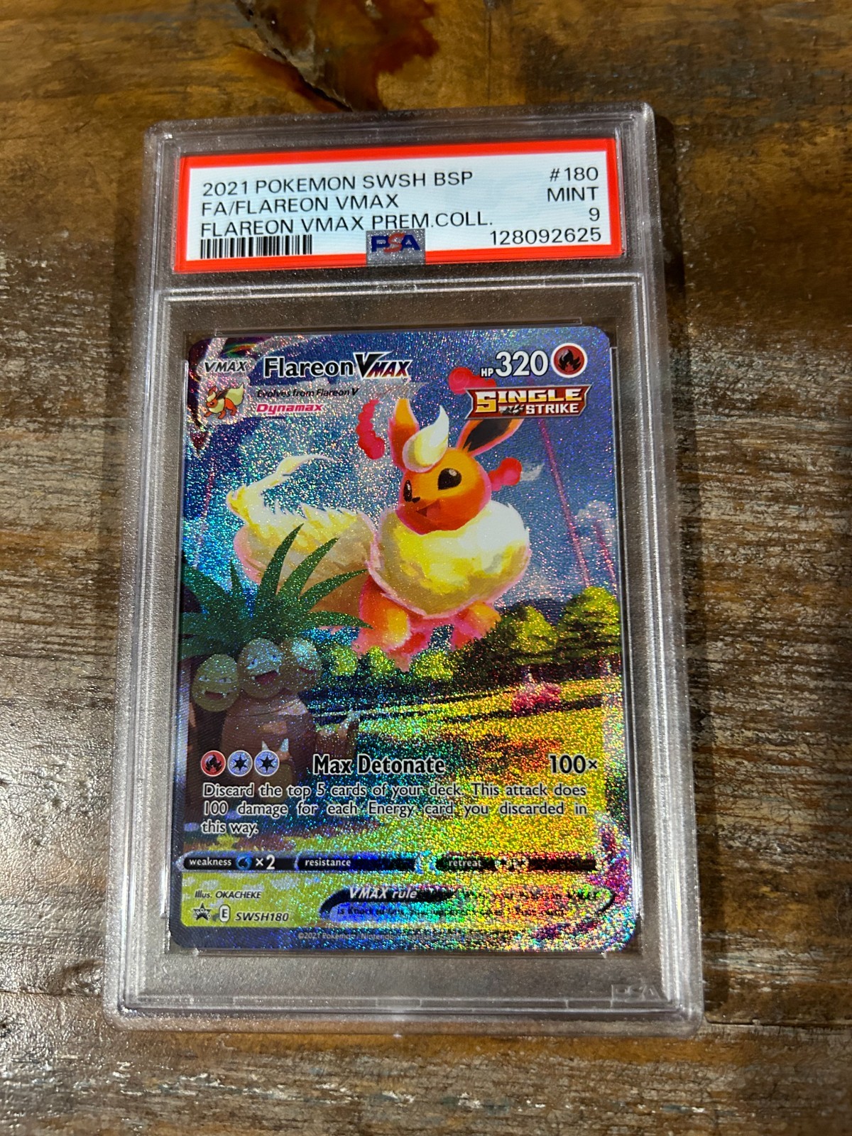Pokemon 2021 Premium Collection Promo Full Art FLAREON VMAX #180 PSA 9 Mint RARE