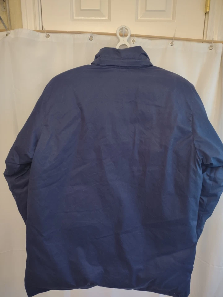 LAND'S END  Men's Large Blue Down Parka Hooded Puffer Jacket Excellent Condition - Image 2 of 4