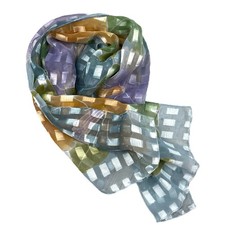 Sparkle Accent Sheer Scarf Worthington Spring Pastel Floral Gold 13x57 Rectangle