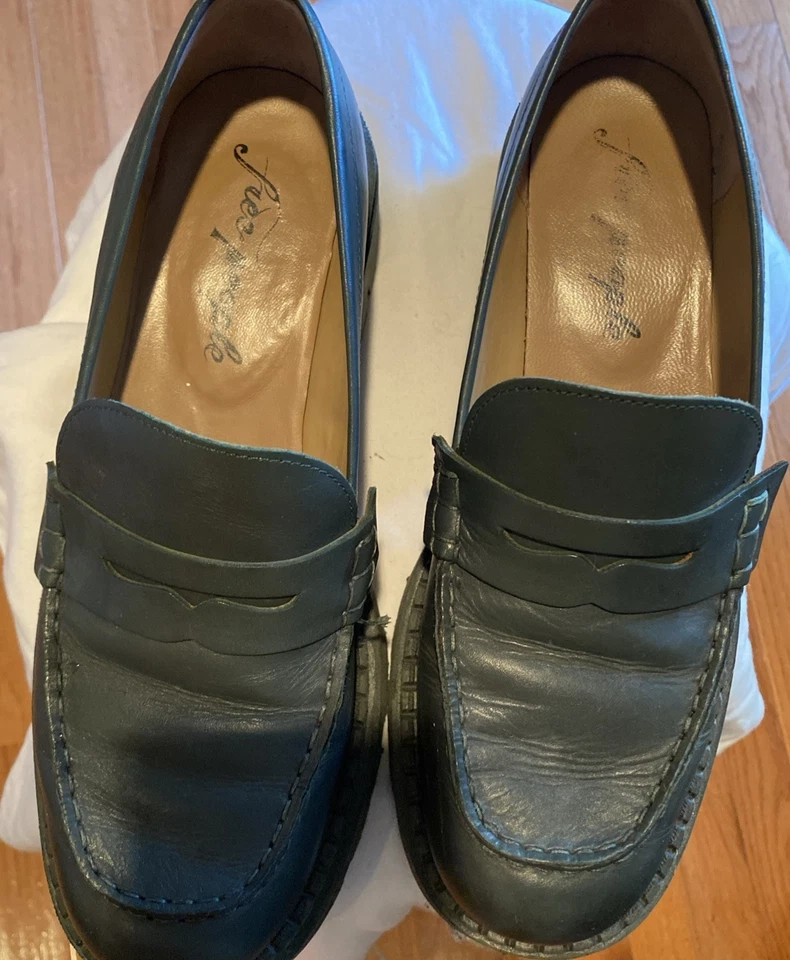 Mocassim de plataforma feminino Free People UE tamanho 41 verde profundo, falha - veja desc e foto - Imagem 4 de 4