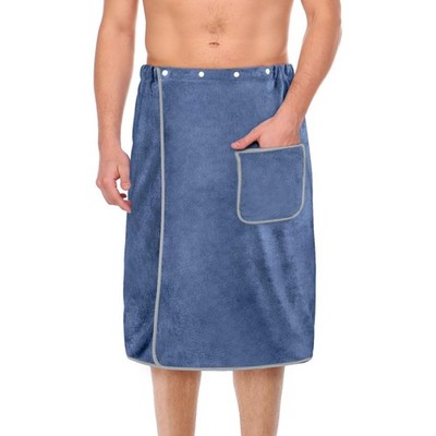 Aomig Badetuch Body Wrap für Herren, 70cm x 140cm, Upgraded-Herren-Blau-80*150cm 