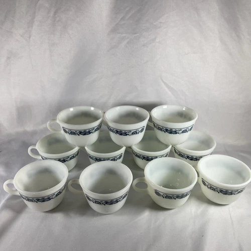Set Of 11 Pyrex Old Town Blue Onion Coffee Tea Cups Mugs Lot