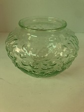 Vintage Tiffin Reflex Green  Vase Uranium Art Glass Aster Vase