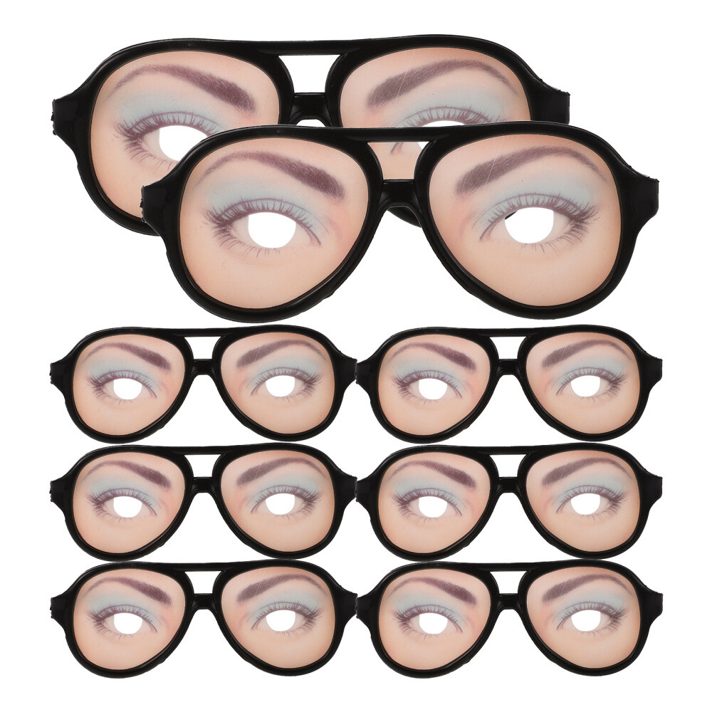 8Pcs Joke Glasses Crazy Funny Patterned Eyeglasses Halloween Party Glasses New