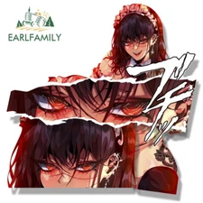 EARLFAMILY 5.1" Chainsaw Yoru Fanart Car Decals Big Head Waifu Devil Stickers
