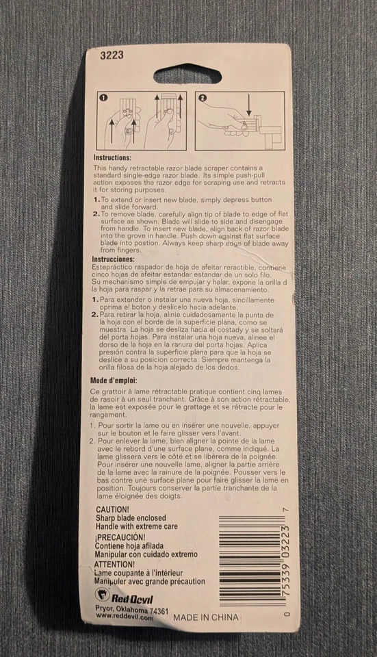 Red Devil Retractable Razor Blade Scrapers - 3223 - Silver Toned - Lot Of 4 - Image 3 of 4