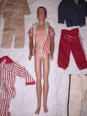 Vintage Mattel Ken Barbie Doll 1960 Brown Painted Hair with