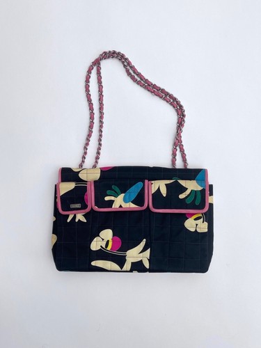 Rare Chanel 'Chocolate Bar' Jumbo 2.55 Handbag; Floral Silk & Pink Leather  - Afbeelding 4 van 5