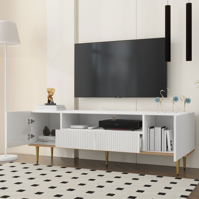 Entertainment Center TV Media Console Table TV Stand for 70+ Inch TV