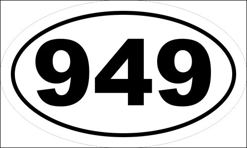 3x5 Inch White Oval 949 Orange County Area Code Sticker City Newport Beach Ebay
