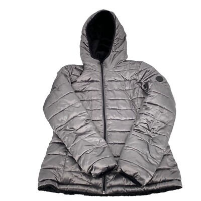St ANDREWS レディースジャケット M グレー Andrew Marc Jacket Women's S Silver Grey Faux Fur Reversible