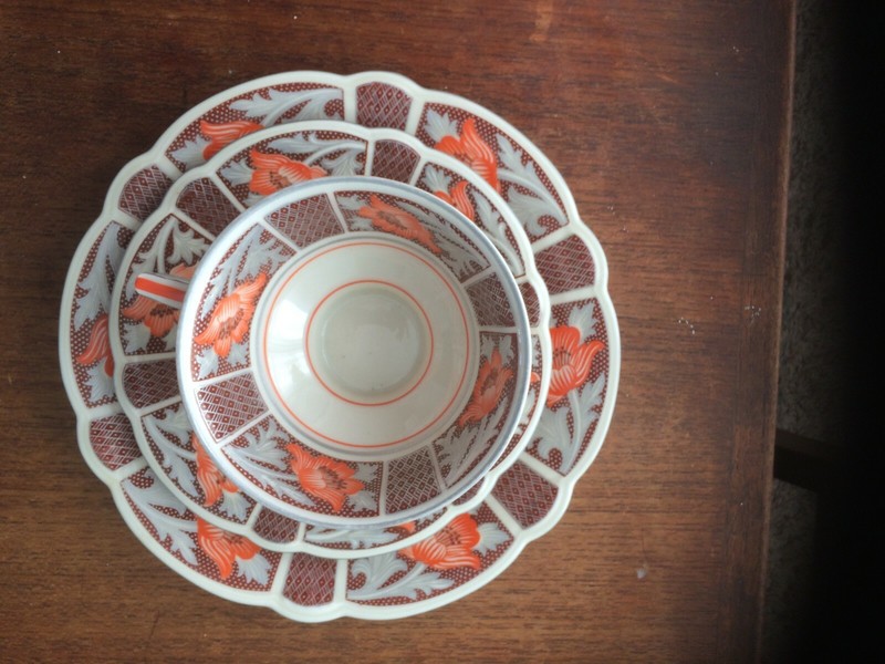 Vintage Seltmann Weiden - K Bavaria Germany Teacup, Saucer & Plate brown/orange