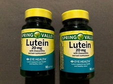 (2) New Bottles Spring Valley Lutein With Zeaxanthin Softgels/Eye Health