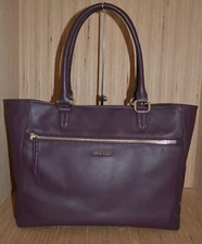 COLE HAAN ANTONIA EAST WEST  LEATHER MALBEC TOTE