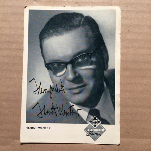 HORST WINTER - AUTOGRAPH CARD with ORIGINAL AUTOGRAPH - approx 15 x 11 cm (1)