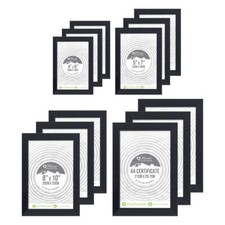 [Box of 30] Black GLASS Photo Picture Frames Wall Portrait WHOLESALE BULK BUY