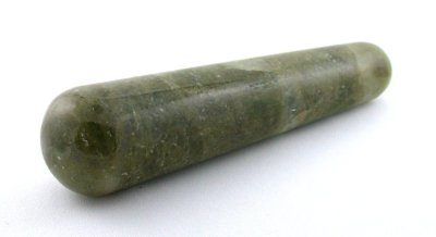 4 Inch x 1 Inch Serpentine Jade Crystal Massage Wand Gem Gemstone EBS8491