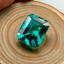 GIE Certified Natural Blue Green Paraiba Tourmaline 10.80ct Emerald Cut Gems