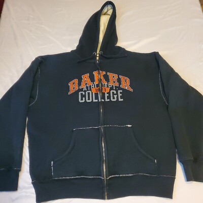 Baker College Sweatshirt Hoodie Full Zip Womens Large - Main Image