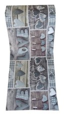 Tappeto cucina passatoia antiscivolo antimacchia shabby grigio larghezza 52 cm