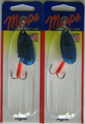 2 - Mepps Aglia Spinner - 1/3 oz. - Blue Platinum