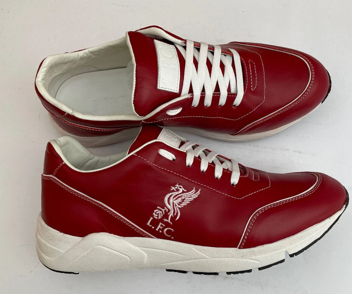 Red leather trainers discount