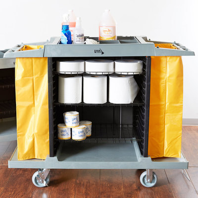 4 Shelf Housekeeping Cleaning Mop Linen Utilty Cart Hotel Janitor Commercial