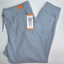 Women's Size XXL Marc New York Ladies' Ribbed Jogger Pants Drawstring Blue