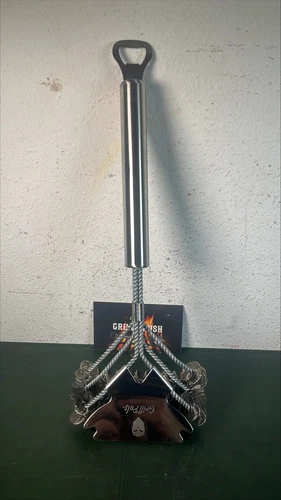 16.5 Stainless Steel Bristle Free Grill Brush Bottle Opener Cleaning Tool