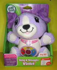 Leap Frog Sing  Snuggle On-The-Go Interactive Plush Puppy 6 Months VIOLET NEW