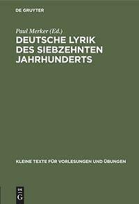 Deutsche Lyrik Des Siebzehnten Jahrhunderts | Buch | 9783111000213-image
