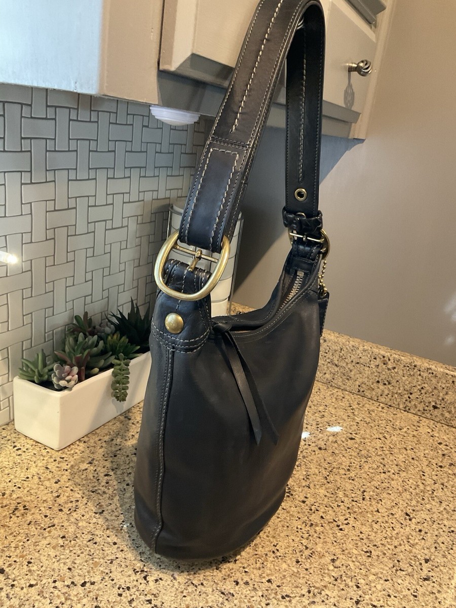 バッグ Vintage Coach Bleecker Bucket Bag Black Vintage 80s Coach Black Bleecker Bucket Bag  Made in USA