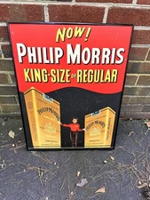 vintage Call for Philip Morris regular & King size  Now sign  with bell boy!
