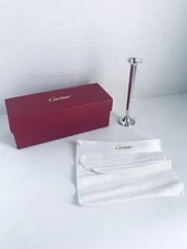 Cartier Vintage Sterling Silver Bud Vase Weighted Small Storage Bag Original Box