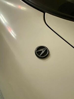 Acura Integra  antenna hole delete - antenna plug block- silver on black plastic