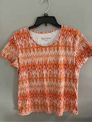 Rebecca Malone Diamond design Short Sleeve Pullover Shirt Size Large