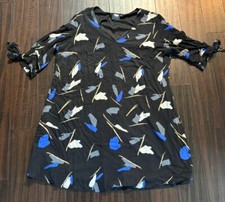 I.Scenery Dress Womens 20 Floral Sheath Midi Black Blue Tulip Plus