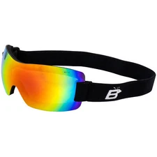 Birdz Wren Sports & Motorcycle Padded Safety Goggles w/One-Piece Red Mirror Lens