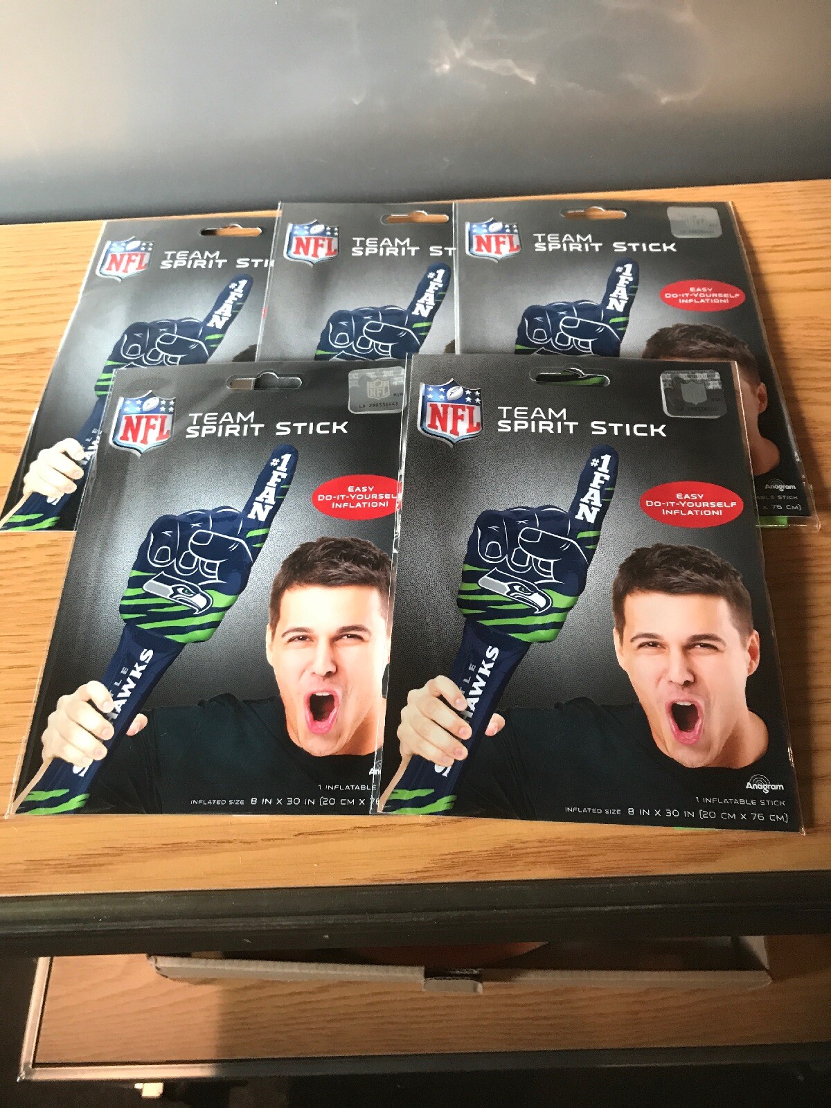 Lot Of 5 Seattle Seahawks NFL Spirit Stick 8”x30” Inflatable Balloons ...