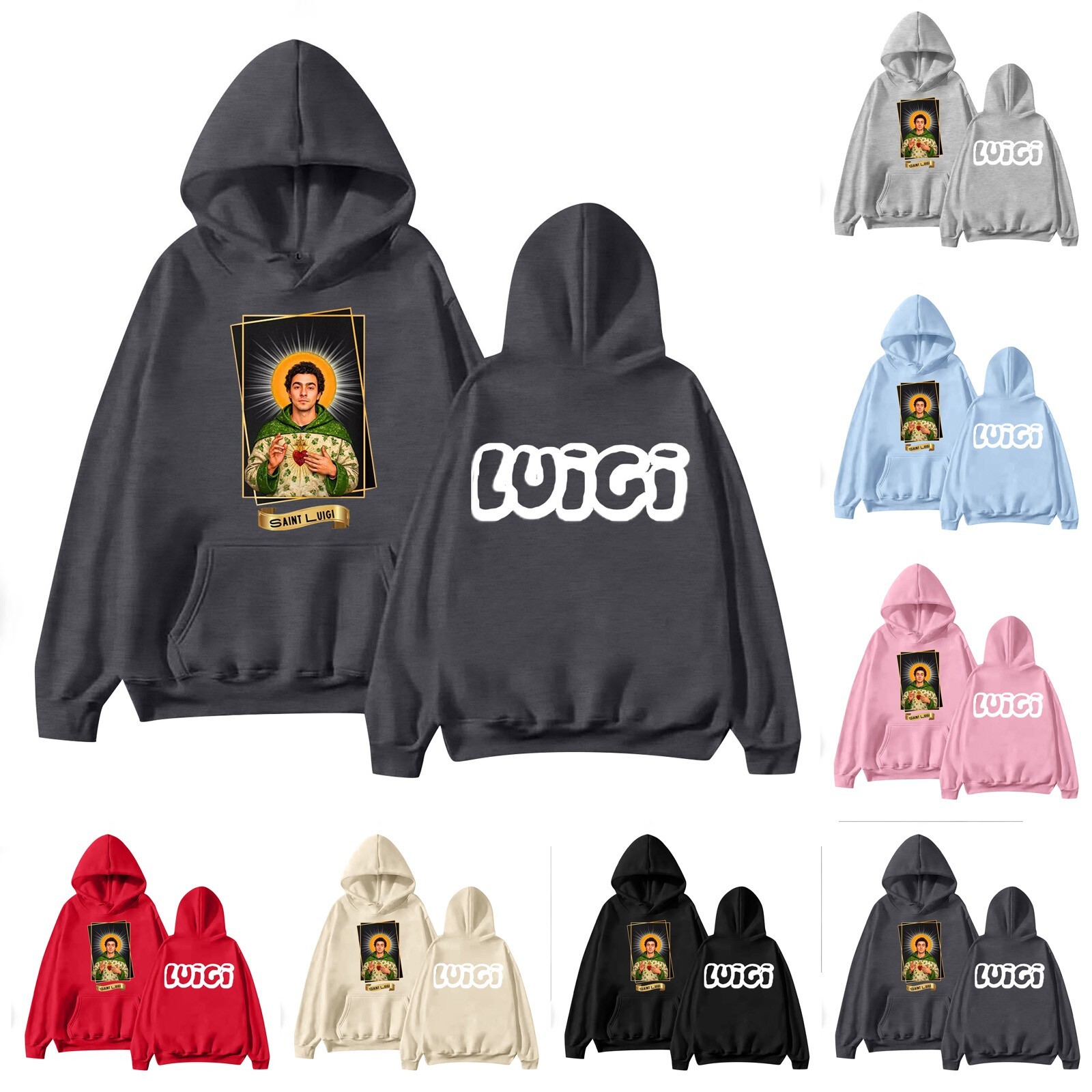 Saint Luigi Mangione 2024 Mugshot Mens Lightweight Hoodie Sweatshirt for Women