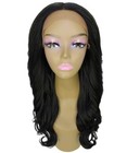 LUXLUXE Cleo Wavy Layered 21 in 4X4 Hand Tied Lace Front Wig, Natural Black